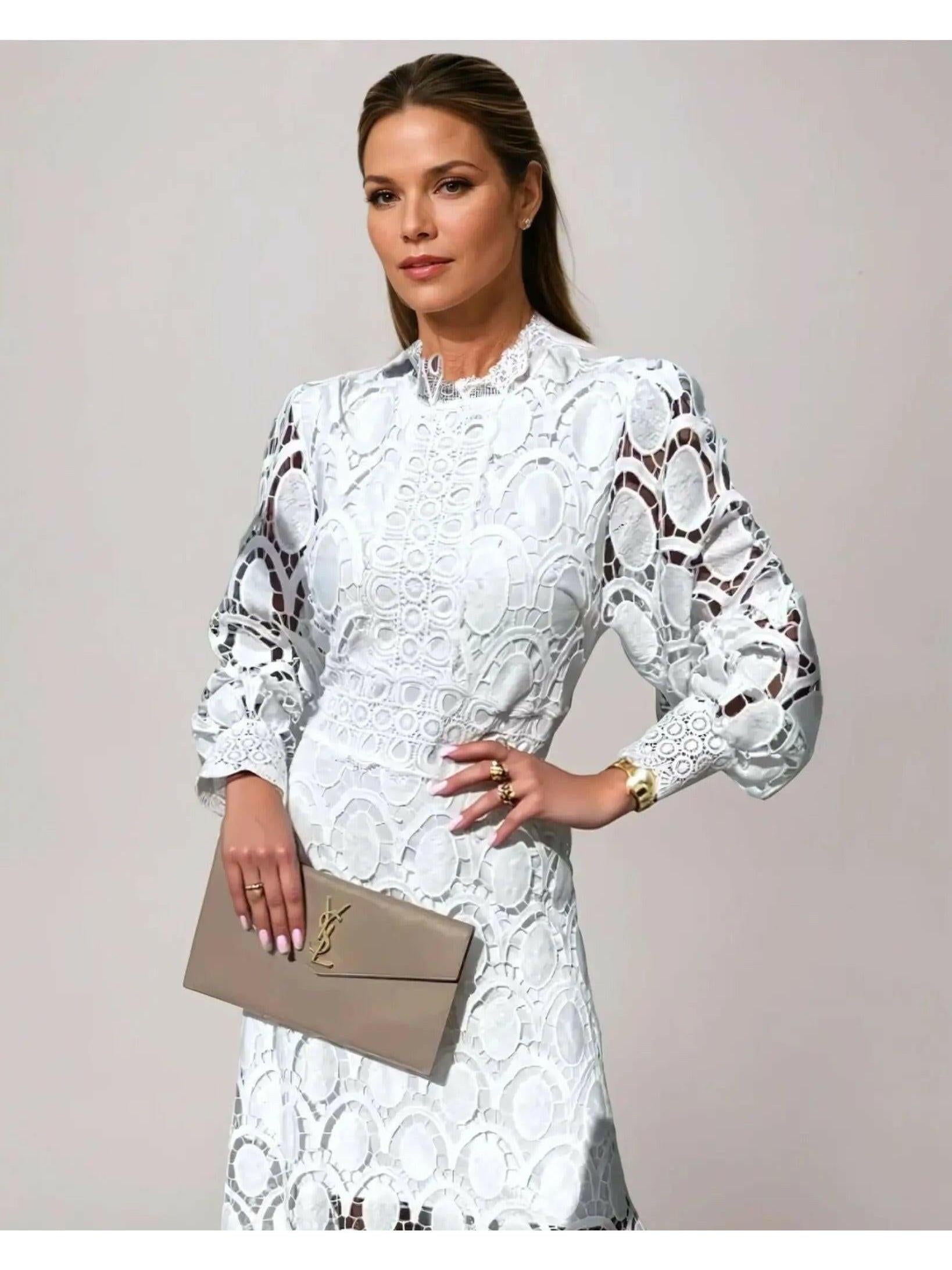 Amélie fitted formal dress with intricate French lace neckline detailing in timeless elegant style