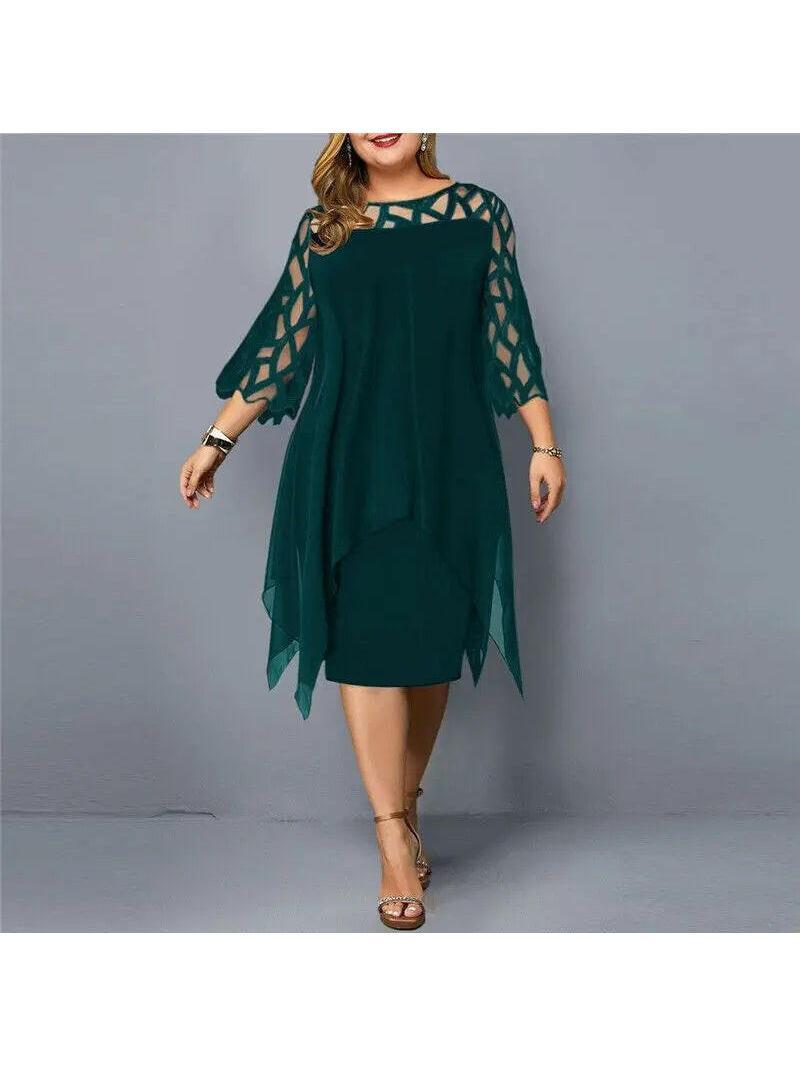 Annika plus size midi dress for curvy women, flattering relaxed silhouette for all-day comfort