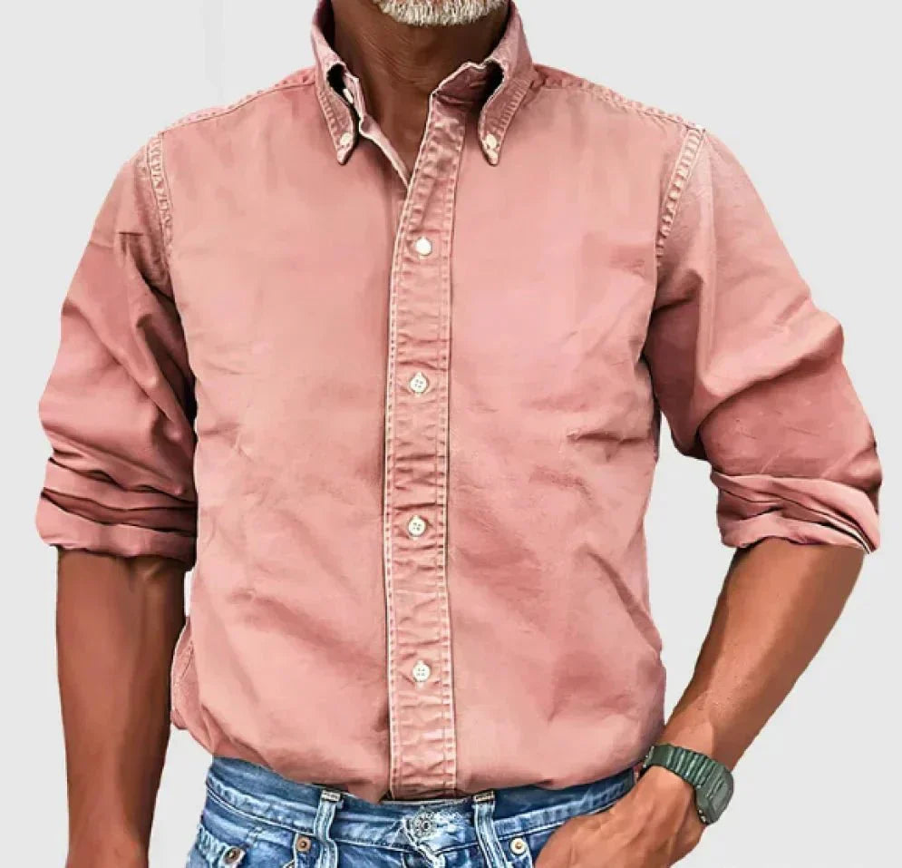 Chase men's casual button-up shirt relaxed fit classic collar versatile everyday polished style