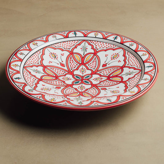 Berber Essence Red Salad Plate - Moroccan Dinnerware - Urbann-Vibe