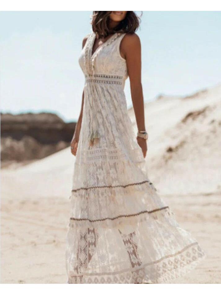 AVA boho midi dress for women breathable flowy silhouette with elegant unique everyday design