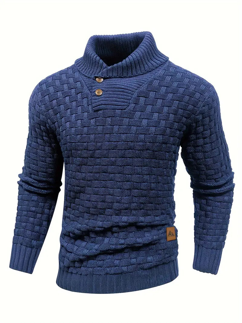Hudson men's relaxed pullover in neutral tone, clean minimalist design for effortless everyday layering