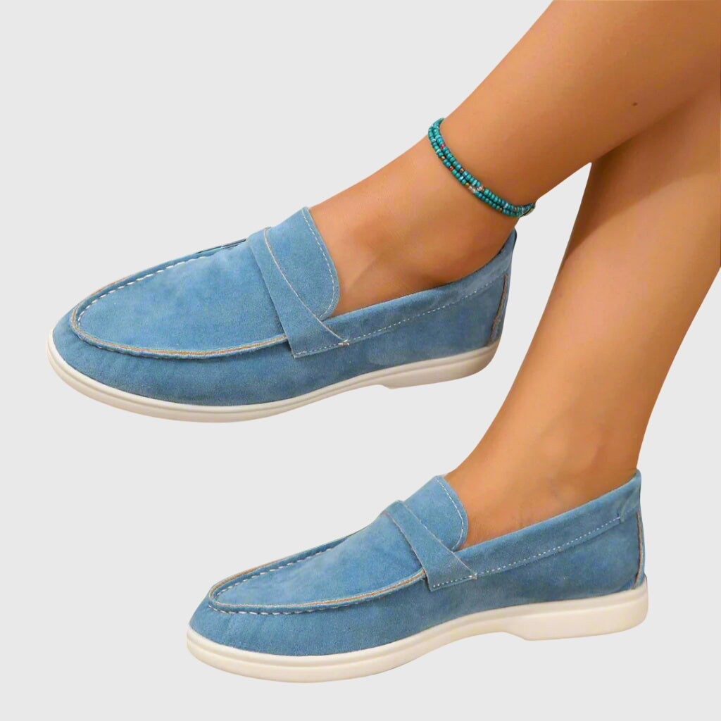 Slip-on everyday loafers minimal silhouette in neutral tone with cushioned comfort for all-day wear