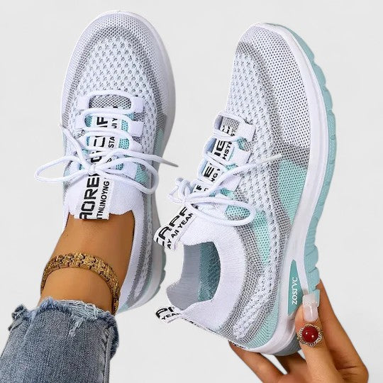 Zara | Women's Mesh Lace-Up Sneakers Lightweight Athletic Shoes