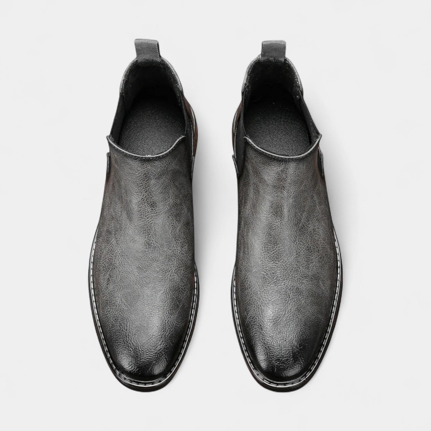 Federico men's black Chelsea boots sleek slip-on silhouette with elastic side inserts