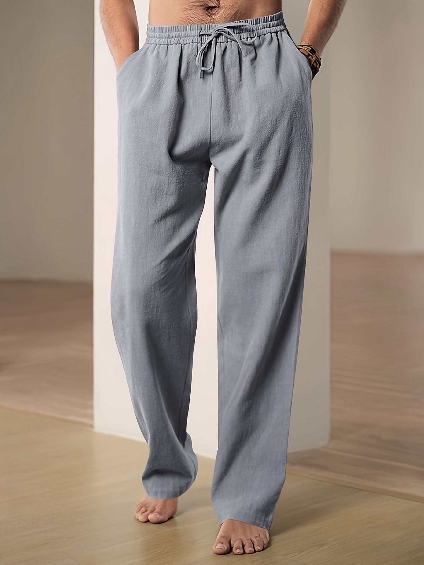 Men's lightweight breathable lounge pants relaxed fit cotton blend casual home wear Nordic Flair