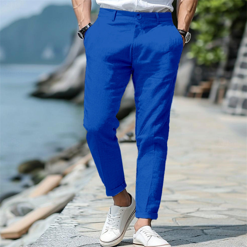 Men's Willem straight-leg linen pants breathable lightweight fit for warm-weather comfort