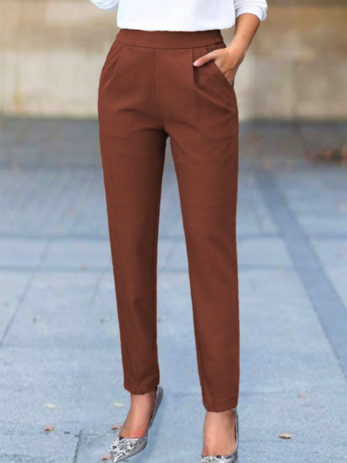 Beatrix women's relaxed-fit casual cotton pants with practical pockets for everyday comfort