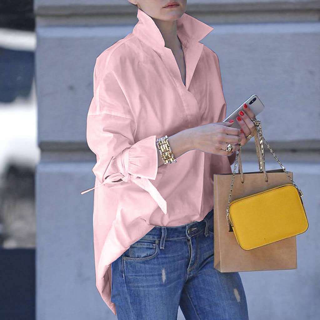 Amy casual solid-color women's blouse spring autumn everyday wear timeless silhouette versatile