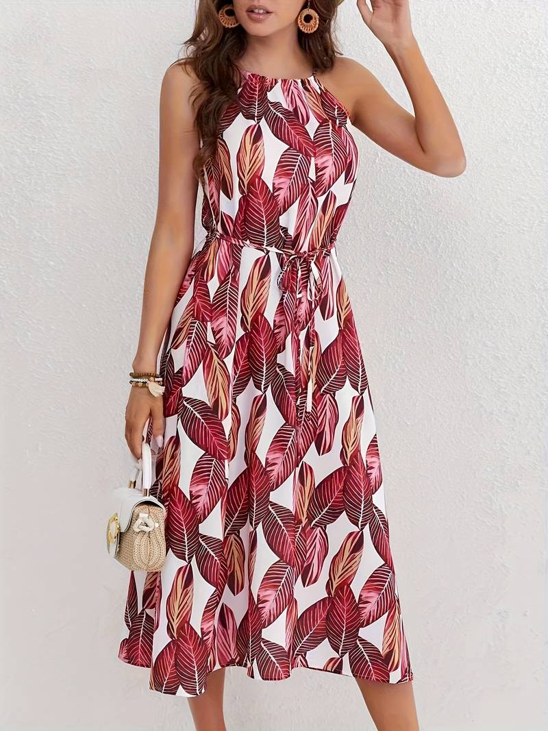 Women's sleeveless Elizabeth dress, airy silhouette with modern split hem, feminine summer style