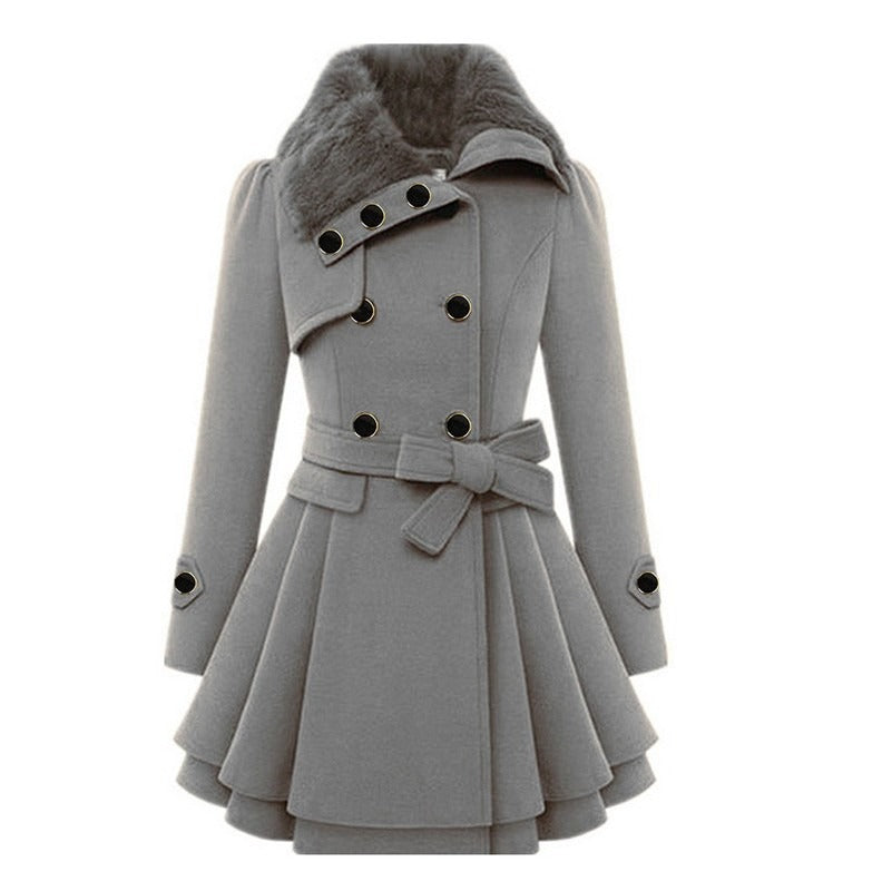 Women's elegant weatherproof outerwear, refined silhouette, easy-care durable fabric for cold days