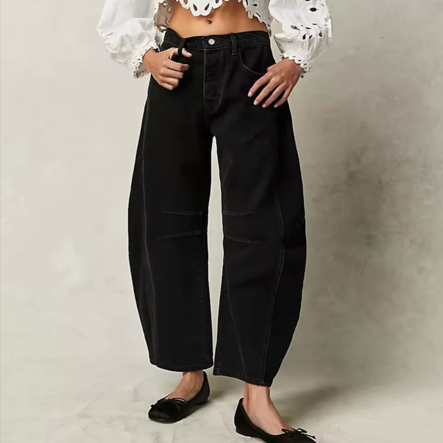 Women's relaxed fit barrel leg animal print full-length denim jeans with bold wild pattern
