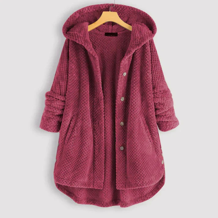 Women's cozy fleece winter jacket soft warm stylish everyday comfort durable easy care cold weather