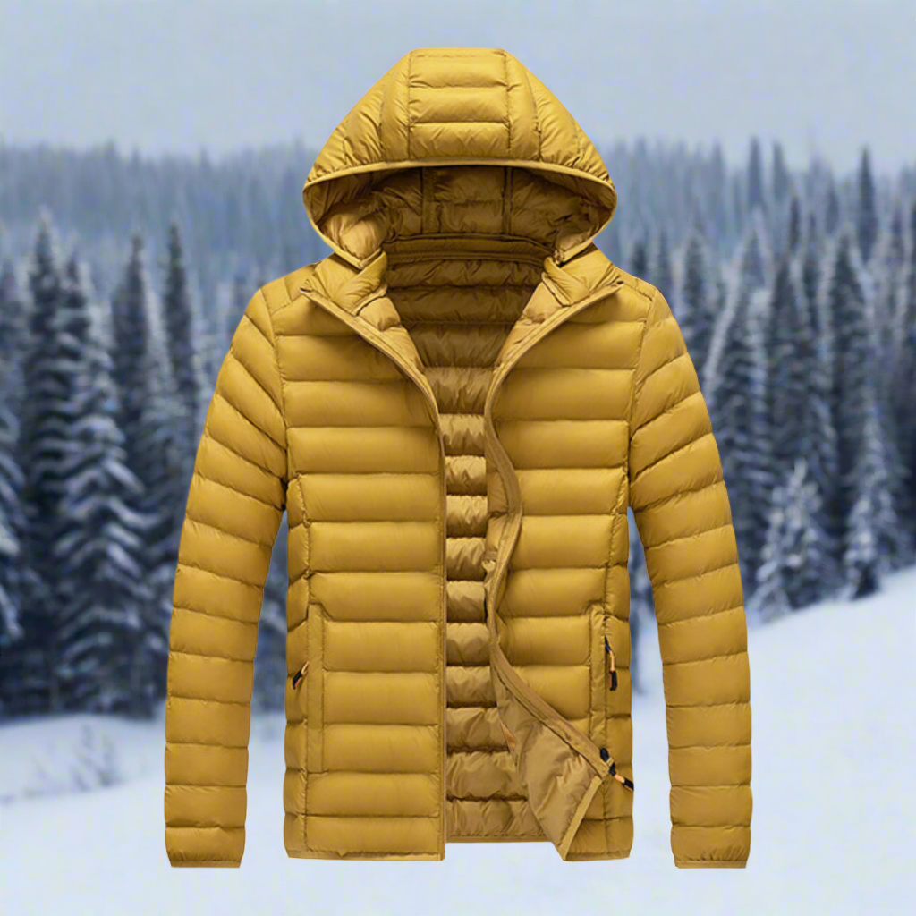 Men's lightweight waterproof jacket loose casual fit autumn rain gear in neutral tone