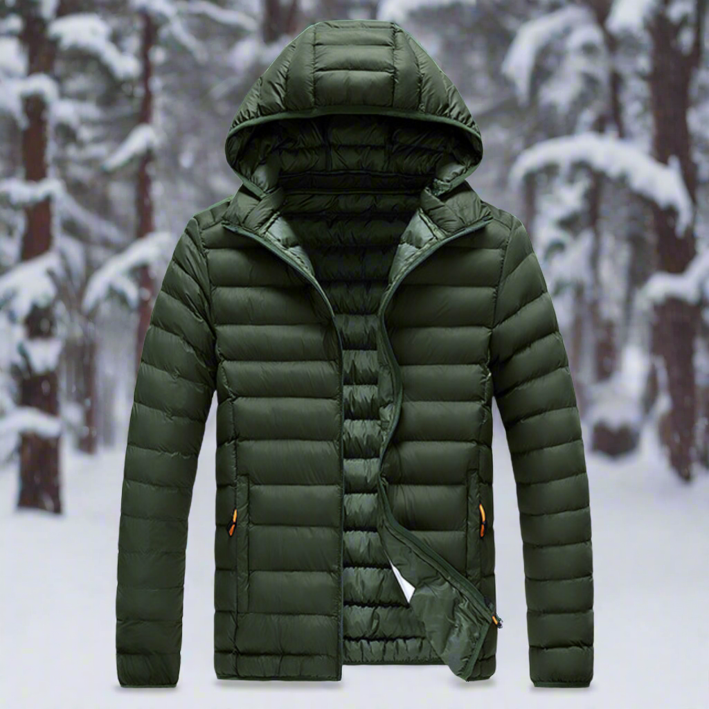 Men's lightweight waterproof jacket loose casual fit autumn rain gear in neutral tones