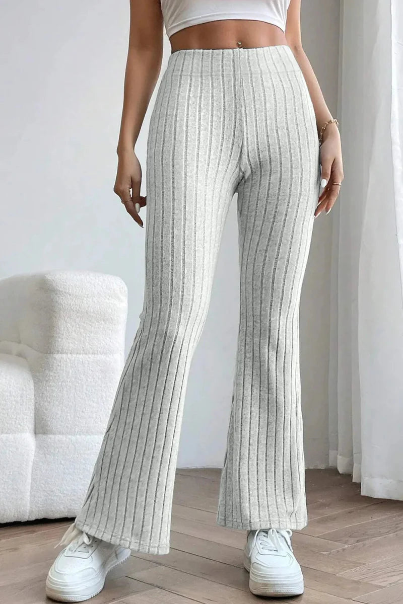 Women's ribbed knit pants casual loose fit stretch fabric everyday comfort loungewear