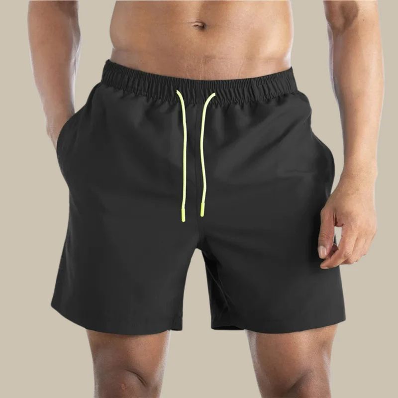 Men's quick-dry swim shorts lightweight water-repellent elastic waistband active beach style