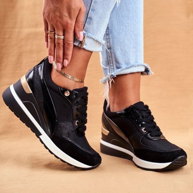 Women's Natalie contrast color-block sneakers with cushioned insole for street-style everyday wear
