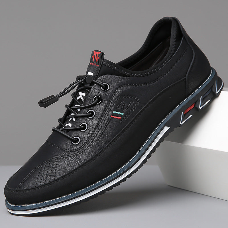 Two-tone casual lace-up sneakers with toggle laces, modern silhouette for everyday comfort