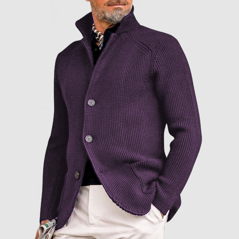 Men's casual button-up jacket with long sleeves, clean silhouette smart-casual layering piece