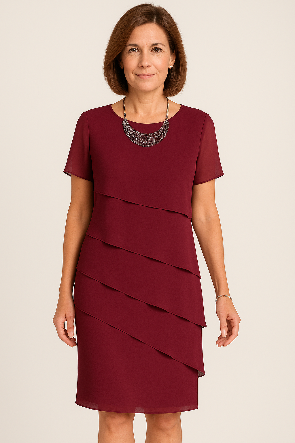 Thalia women's elegant layered summer dress lightweight flowy silhouette perfect for weddings