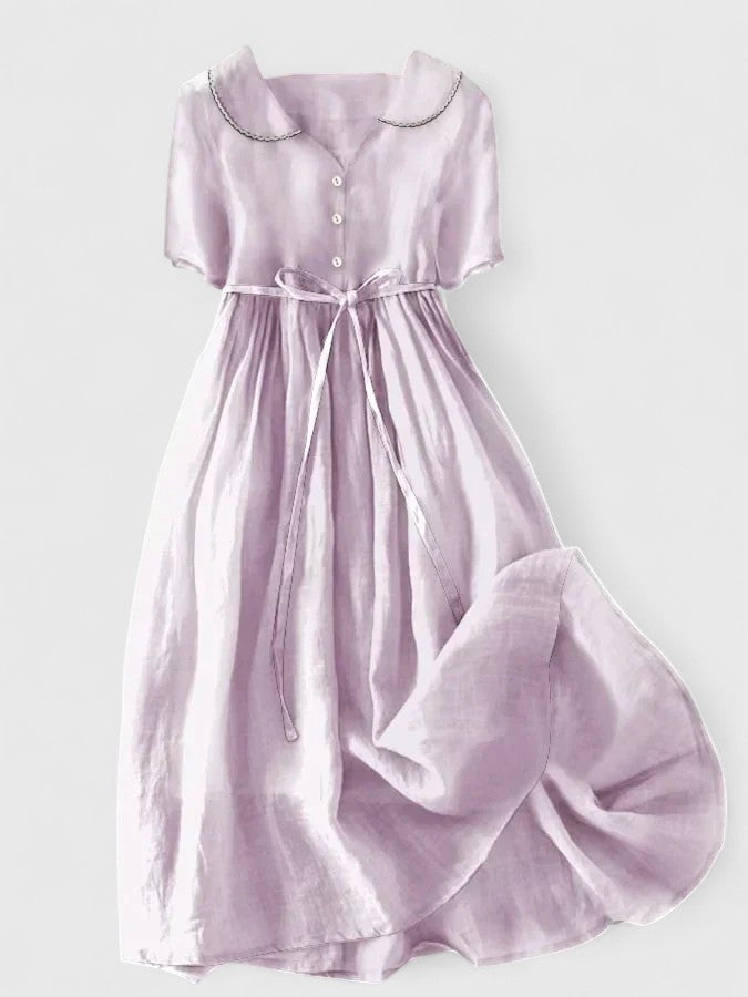 Women's relaxed fit summer midi dress in breezy casual silhouette with flattering everyday style