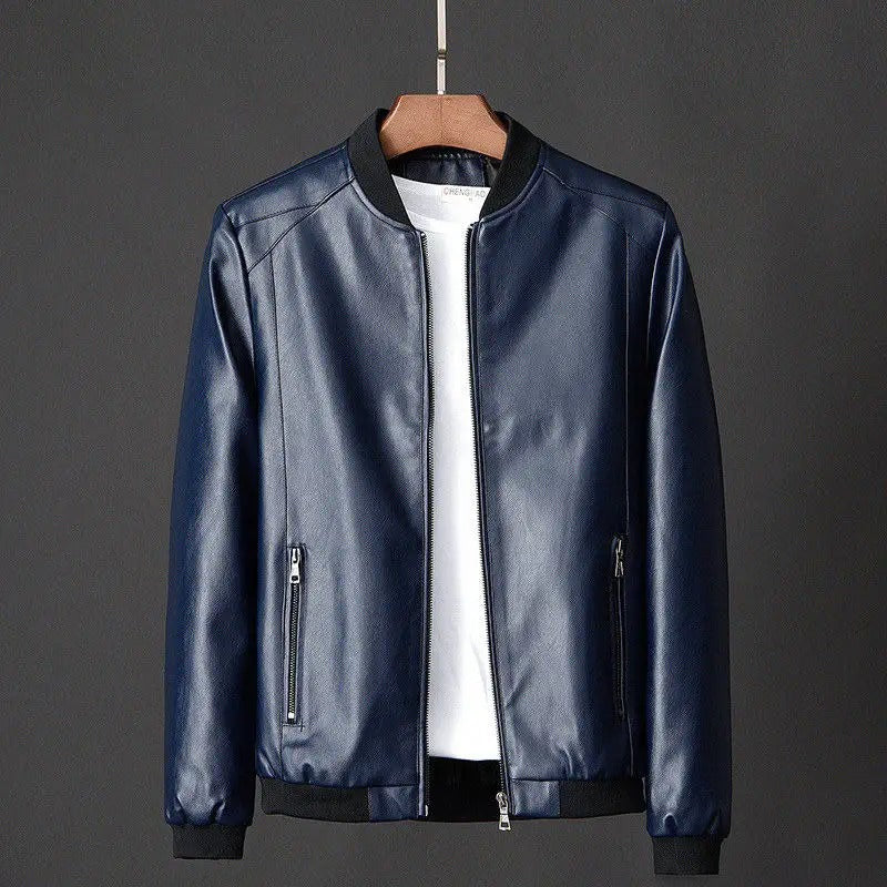 Men's tailored fit zip jacket vintage charm navy blue sleek silhouette smooth zipper closure