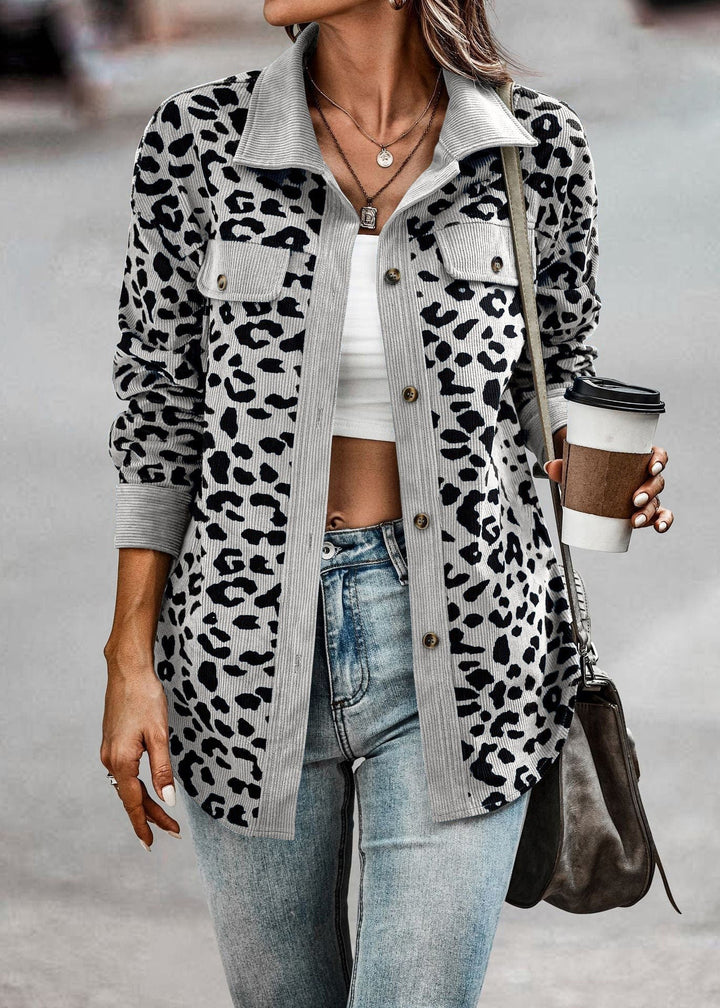 Women's Krystal leopard print jacket modern cut comfort fit bold animal pattern outerwear