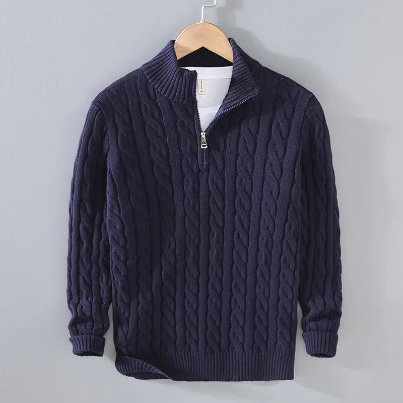 Jayden beige knitted sweater relaxed fit with elegant textured pattern for all-day comfort