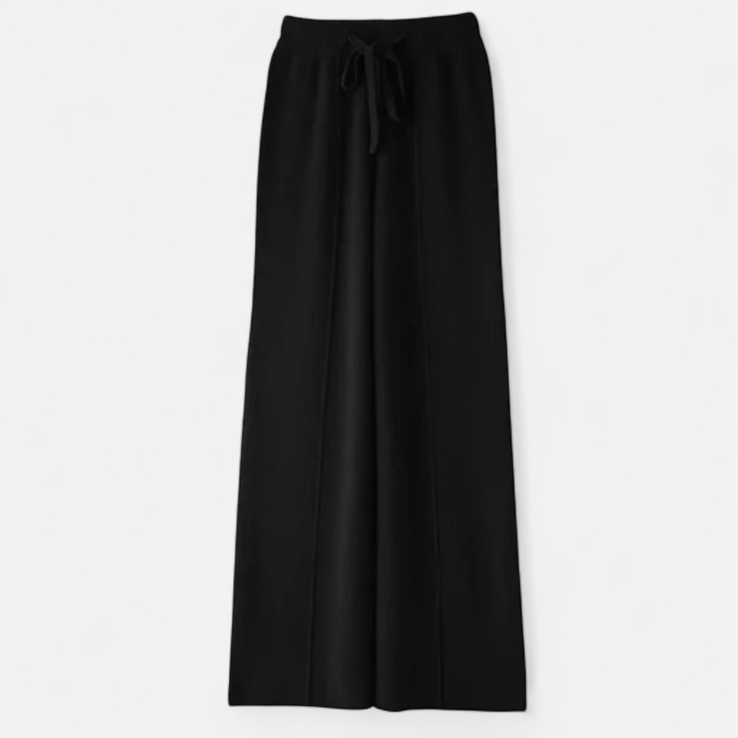 Claire women's cozy high-rise wide-leg trousers with adjustable drawstring waist for relaxed everyday style