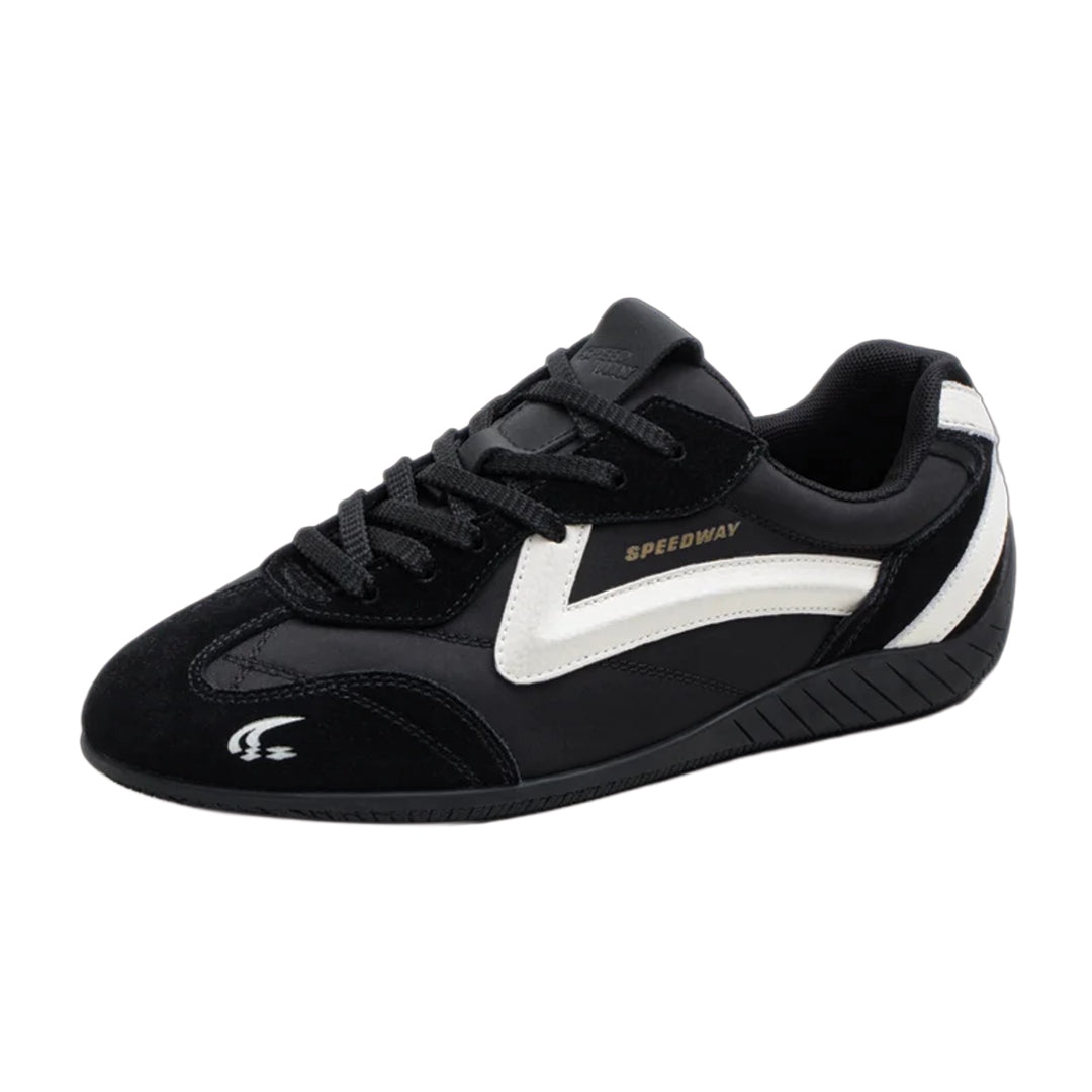 Urbann-Vibe Speedway low-top sneaker soft suede upper curved leather accents casual everyday comfort
