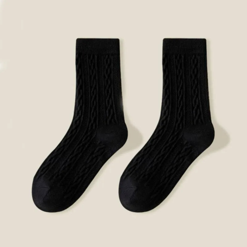 Women's cable knit socks 5-pack neutral tones cozy non-slip cuffs moisture-wicking ultra soft