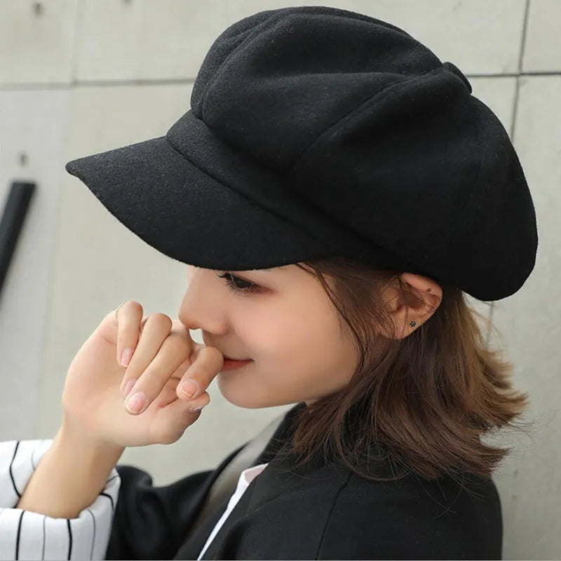 Vintage cotton balloon beanie winter cap in classic style with relaxed oversized fit for adults