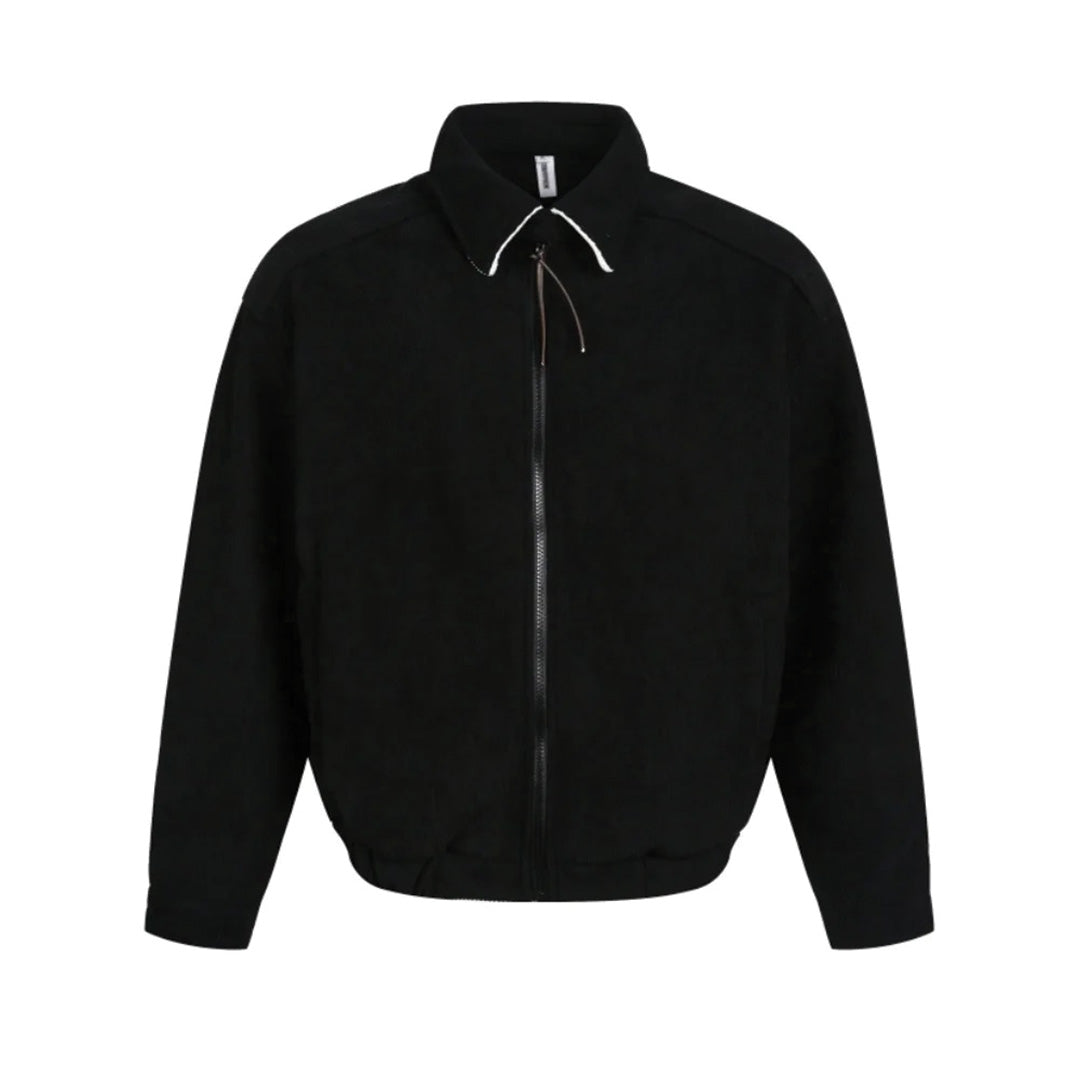 Unisex corduroy jacket in classic cut with 8-wale plush texture, zipper closure, and turn-down collar