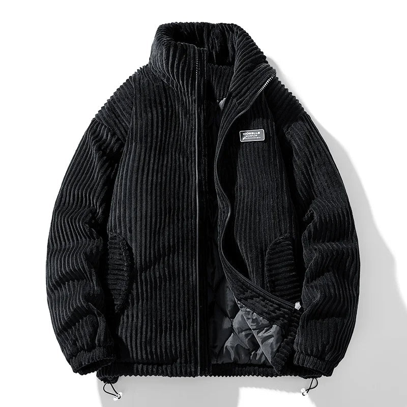 Men's relaxed fit bomber jacket with stand collar, casual everyday style in timeless design