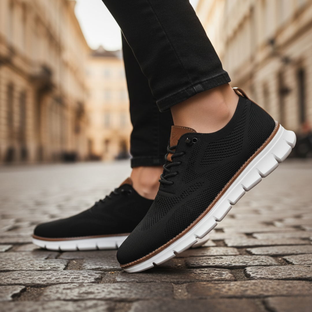Men's breathable mesh sports shoes with durable rubber sole, lightweight sporty design for all-day comfort