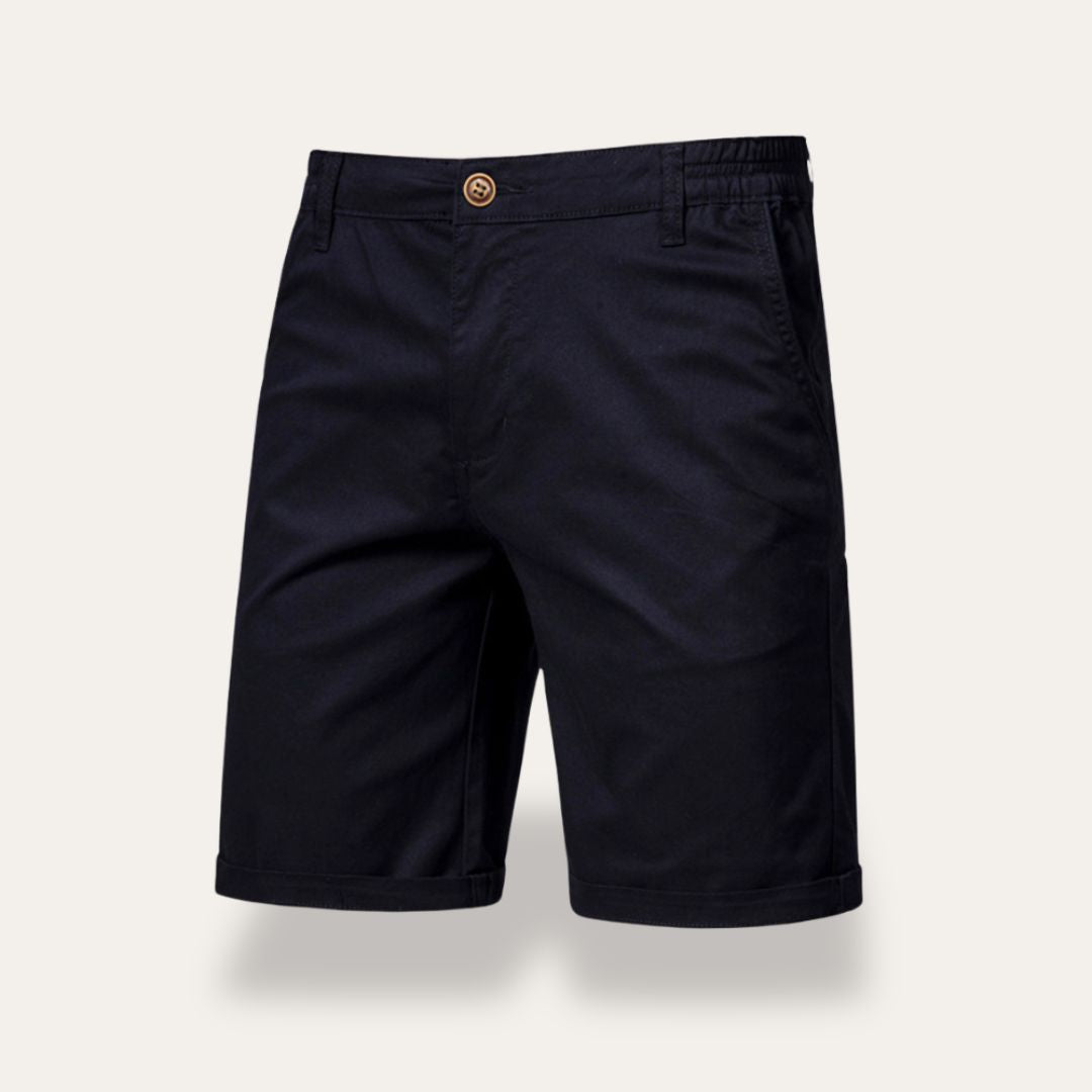 Men's classic fit mid-length cotton shorts breathable natural fiber everyday casual urban style