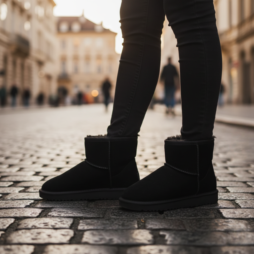 Women's ankle boots warm lining side zip closure cold weather casual everyday comfort style