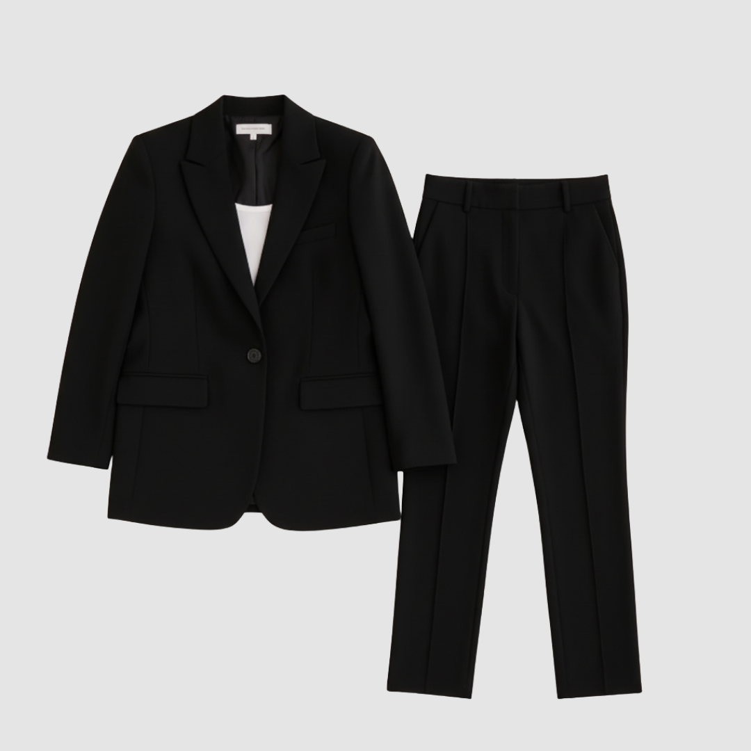 Custom-made women's two-piece suit elegant tailored jacket and trousers professional formal wear