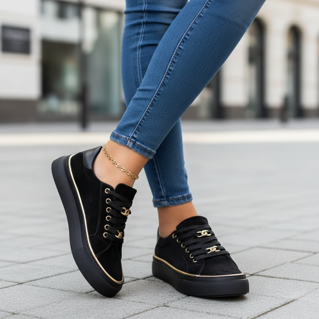 Women's white orthopedic sneakers with anatomical sole support, durable synthetic, low-profile daily wear