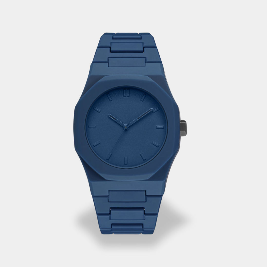 Men's minimalist plastic strap watch clean easy-read dial everyday casual durable lightweight design