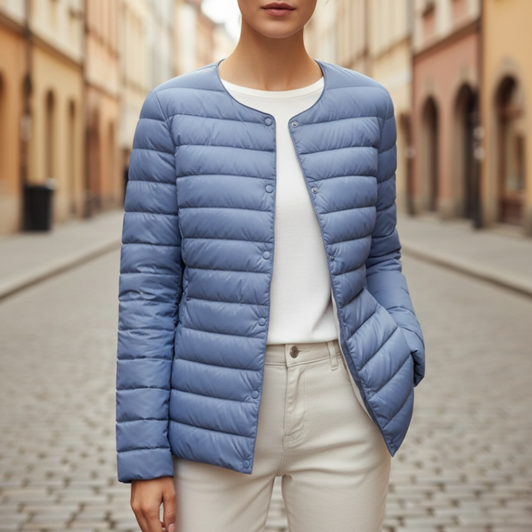 Women's long hooded down jacket windproof quilted puffer coat with zippered pockets casual winter style
