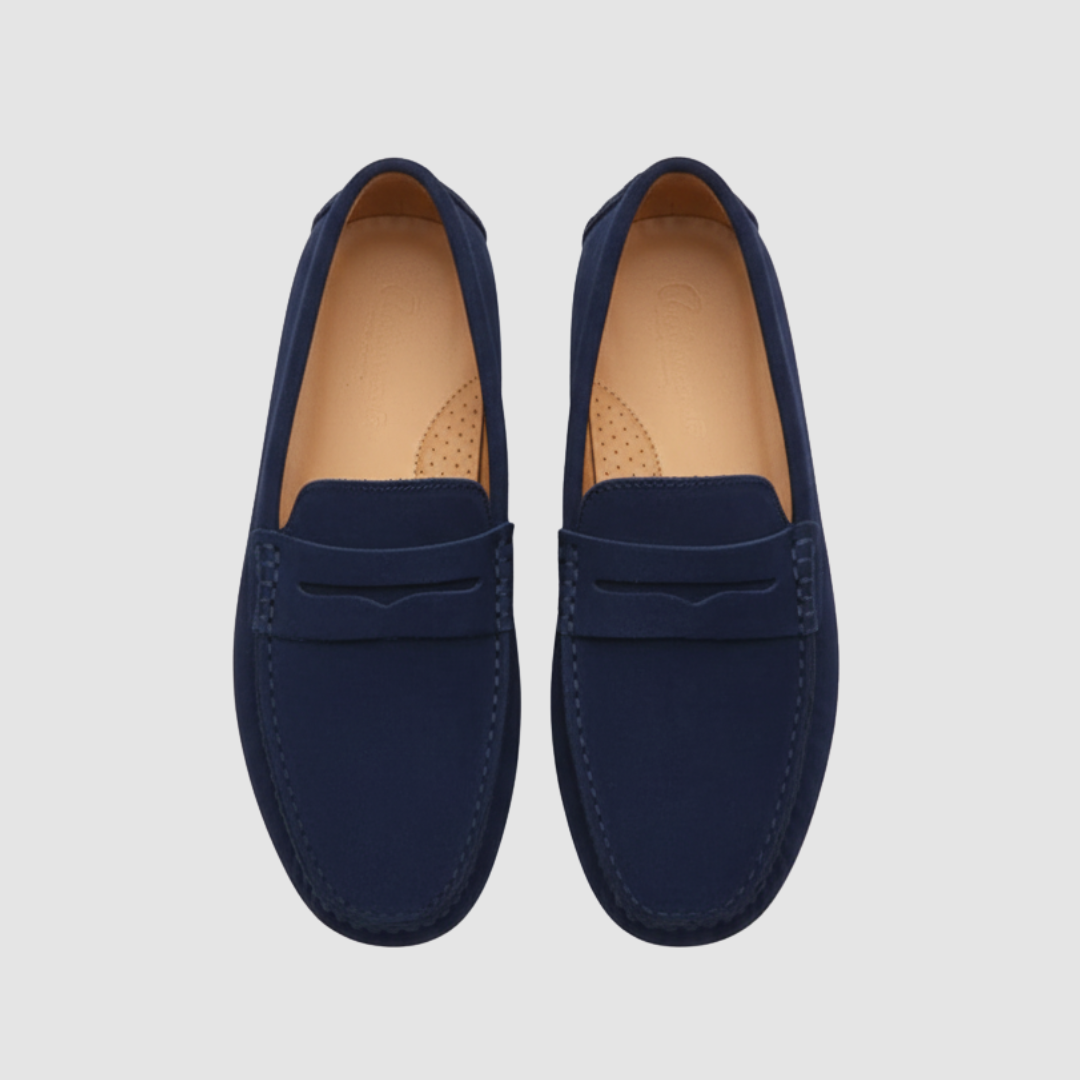 Men's suede leather moccasins casual slip-on shoes soft comfort fit elegant style multiple colors