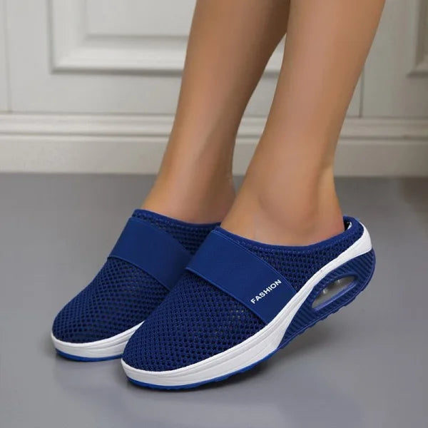 Women's slip-on mesh sandals with supportive non-slip sole, breathable upper for all-day comfort