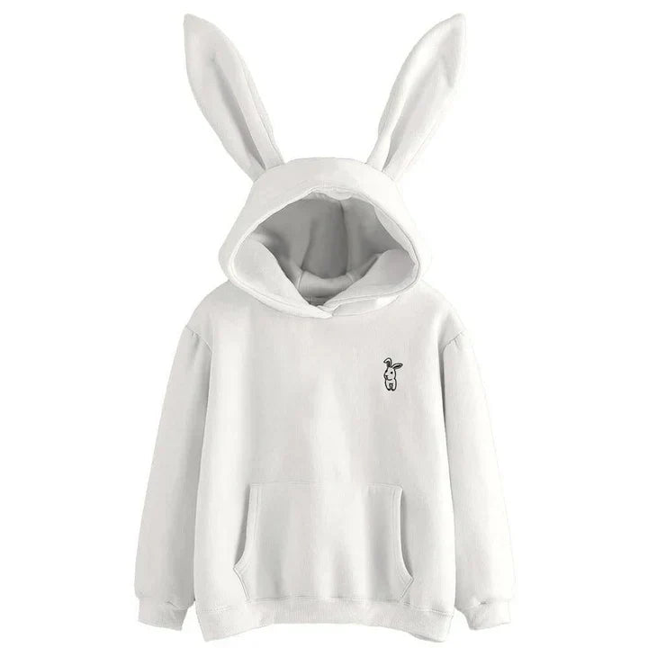 Women's cozy hoodie sweatshirt with playful bunny ear hood detail for casual everyday wear