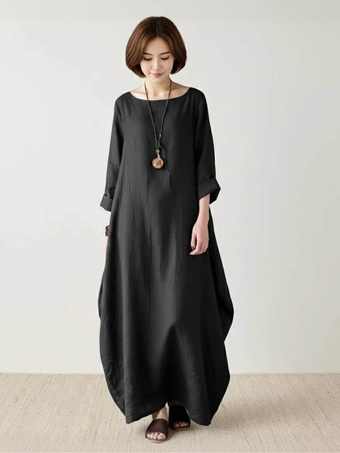 Serena | Women's Oversized Boho Maxi Dress with 3/4 Sleeves