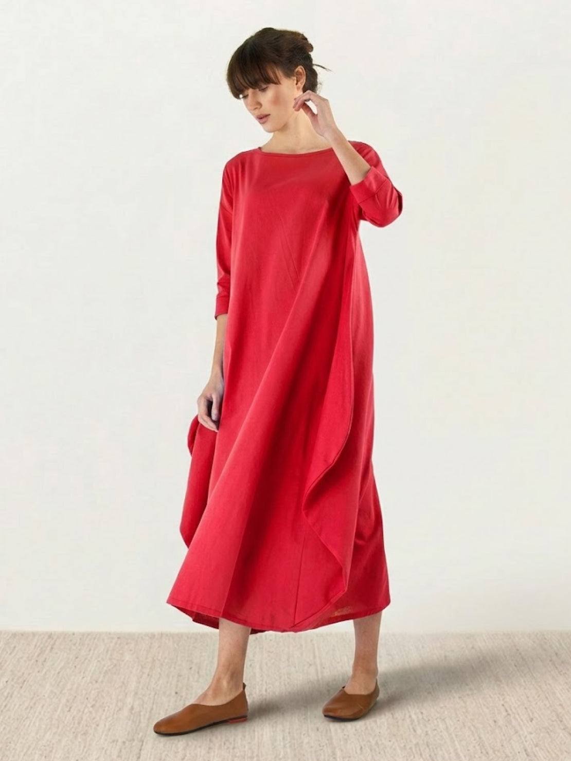 Serena | Women's Oversized Boho Maxi Dress with 3/4 Sleeves