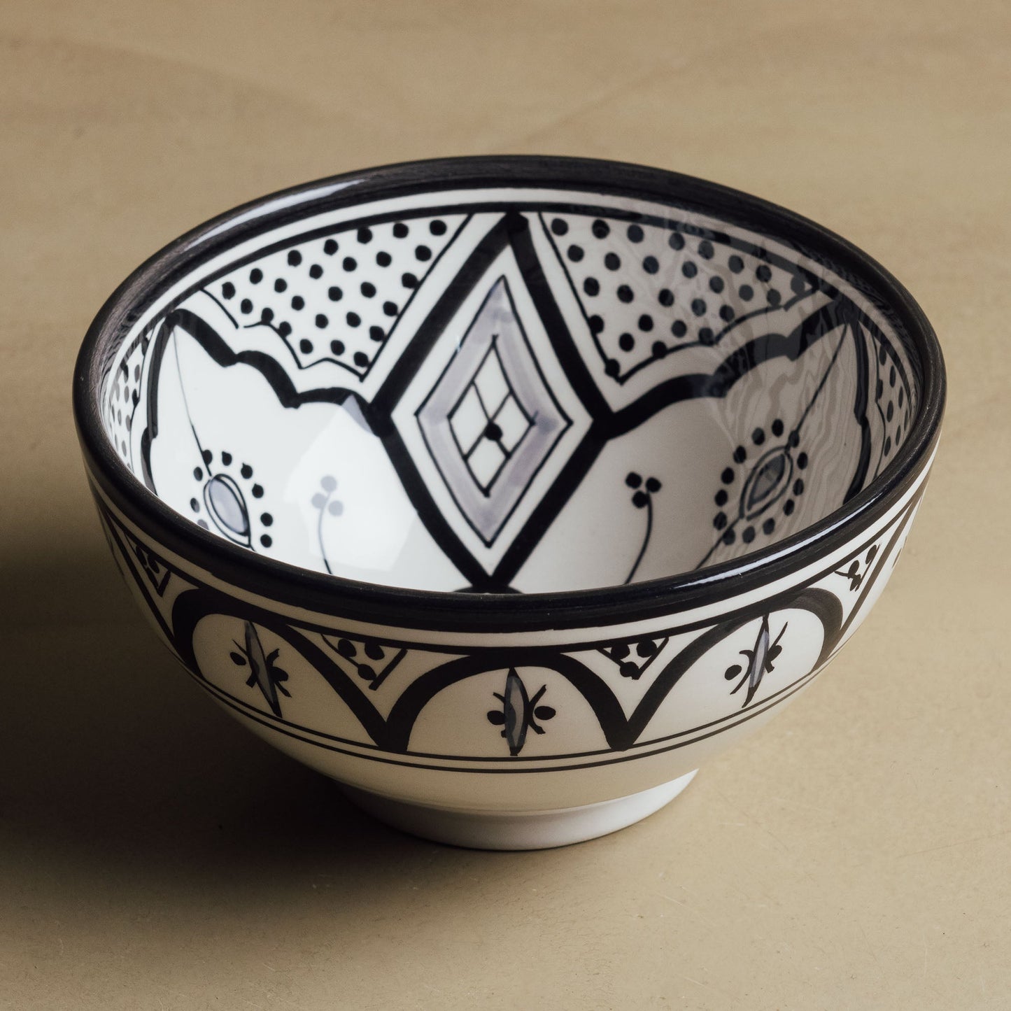 Fez Noir Grey Bowl - Moroccan Dinnerware - Urbann-Vibe