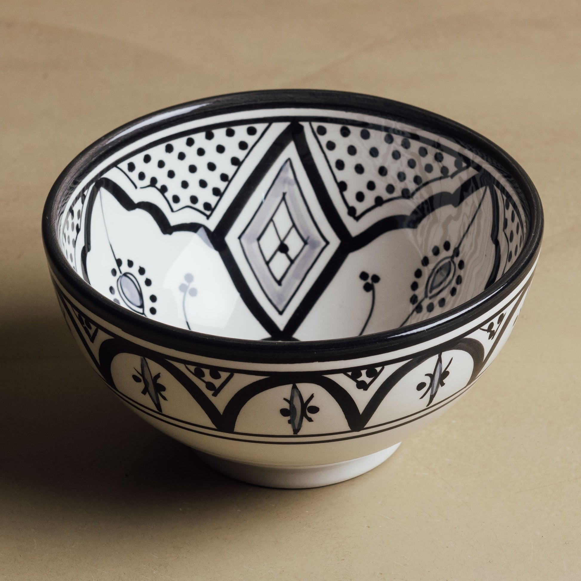 Fez Noir Grey Bowl - Moroccan Dinnerware - Urbann-Vibe