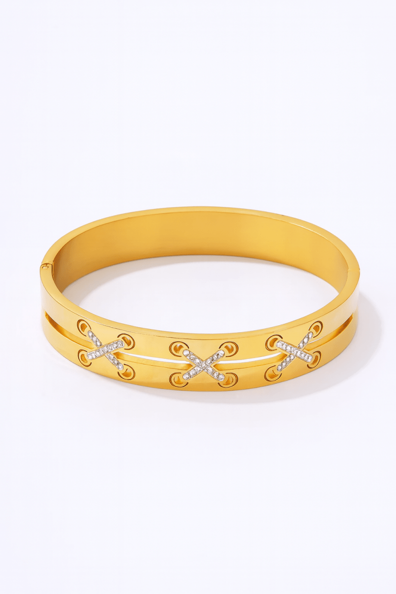 Bracelet Gold-Plated Czech Diamond Stainless Steel Elegant - Urbann-Vibe
